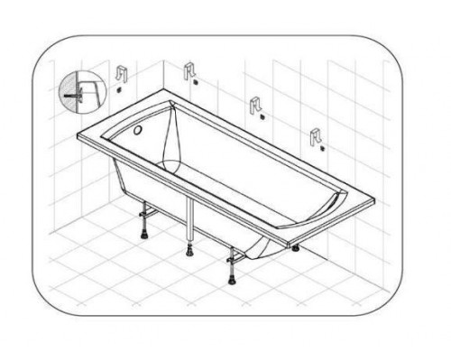 Каркас для ванны Santek Касабланка М 150/170х70 без сифона 1WH501541